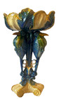 Vintage Italian Chinoiserie Blended Majolica Glaze Heron Tazza Centerpiece