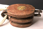 Large Marine Wood Pulley 20e Functional  Nautical Vintage Antique 