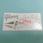 2pcs Gibson Les Paul Electric Guitar Headstock Selfadhesive Metal Sticker Silver