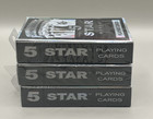 5 Star Casino Quality Poker Size Playing Cards Lot Of 3 Silver Decks