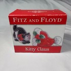 2006 Fitz And Floyd Kitty Claus Christmas Holiday Salt And Pepper Shakers Vtg