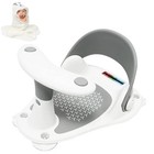 Baby Bath Seat With Thermometer  Non-slip Toddler Chair For 6-24 Months  Gray