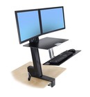 Ergotron Workfit-s Rectangular Black Standing Desk Converter Monitor Stand