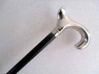 Vintage Antique Walking Cane Wooden Walking Stick Silver Brass Handle Knob Gift