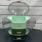 Mint Green Cosmetic Storage Box Organizer With Drawers And Rotating Doors