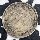 1883 Mauritius 20 Cents Lot f3416 Silver  Nice 