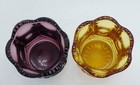 Lot Amethyst And Golden Galloway Virginia Pattern Toothpick Holders Mosser Glass