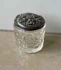 Antique Cut Glass Powder Jar With Sterling Silver Lid Chinese Export Hallmark