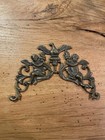 Vintage French Gilded Bronze Eagle Pediment Hardware Salvage Angel Cherub