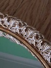 Vintage Gold Tone Filigree Oval Vanity Mirror Tray 17x 11    Perfume Dresser