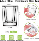 2pcs 2 Oz Shot Glasses Set Clear Shot Glasses Bulk With Heavy Base Bar Square Gl