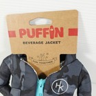 Puffin Beverage Drink Jacket Koozie Grey Blue Zipper Camouflage - Brand New 
