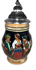 Handarbeit German Beer Stein Made In Germany Lidded Ceramic 5 5  Vintage Used