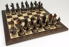 Skeleton Slayer Gothic Skull Chess Set W  14  Ebony   Maple Wood Board