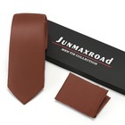 Mens Tie Set Solid Color 3 15   8cm  Black Formal Necktie And Pocket Rust