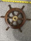 Nautical Wheel Wall Decor Vintage Antique Finishing Brass Wooden Boat Ships 12   