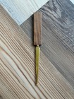 Vintage Mcm Wood Handle Brass Colored Metal Letter Opener