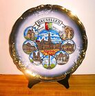 Vintage Iridescent Porcelain Plate 24kt Gilt Rim-souvenir Of Brussels  Belgium