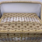Vintage Jc Penny Sewing Basket Box wicker Rattan Plastic Design  Japan mcm retro