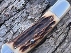Jeff Pearce Custom Jeff Pearce Custom A2 Etched Sambar Stag Mini Zulu Knife