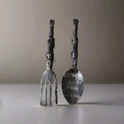 20  Carved Wooden Fork And Spoon Wall Decor Tiki Bar Totem Mcm Large Vintage 
