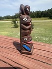 Vtg Authentic Alaska Totem Pole Hand Painted Craft Made In Alaska Small 4    Tall