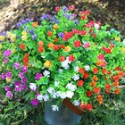 24 Bundles Artificial Plastic Flowers Fake Outdoor Plants  Uv Resistant 