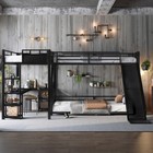 L-shaped Metal Triple Bunk Bed Twin Xl Over Queen Bunk Bed W twin Size Loft Bed