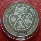 1968 Reading Coin Club-pretzel Capital Of World Round 1 Troy Oz  999 Silver-231