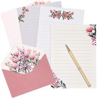 Writing Paper And Envelopes Set Warm Floral Themed Stationary With 12 Envelops