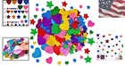 260 Pieces Glitter Foam Stickers - Colorful Stars   Heart Shapes For Kids Crafts