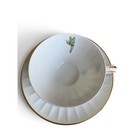 Vintage Disneyland Tinker Bell Tea Cup Saucer Set Gold Trim Castle White Fluted