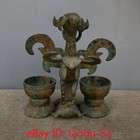 10 2   antique China Bronze Ware Dynasty Palace Phoenix Lampstand 