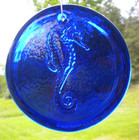 Blenko Glass Suncatcher - Seahorse - Cobalt