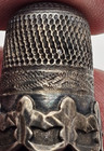 Victorian Thimble Sterling Silver Fleur De Lis Floral Motifs Antique Sewing Th