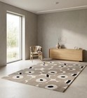 Hand Tufted Rug Modern Beige Taupe Floral Wool Area Rug Carpet 
