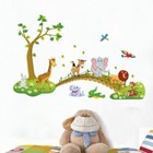 Wall Sticker Cartoon Animals Tree Birds Mural Decal Art Nursery Kids Home Decor