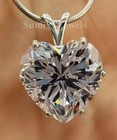 10 Ct Off White Heart Cut Treated Diamond Pendant 925 Sterling Silver Certified