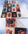 Dog Paw Print Blanket Cozy Dog Lover Lightweight Blanket Pet Memorial Gift Decor