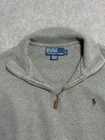 Polo Ralph Lauren Sweater Mens Large Gray Half Zip Pullover Cotton Classic Logo