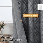 Grey Shower Curtain Set  Jacquard Geometric Textured Fabric Boho Shower Curta