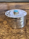 Sterling Silver   Turquoise Pill Box - Vintage Native American  Signed Ss
