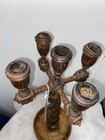 Unique Vintage Wooden Twisted 5 Candle Candelabra 15  Tall  6  Dia