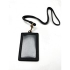 Coach Black Leather Id Badge Holder Card Case With Detachable Lanyard