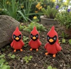 Red Cardinal Bird Figurine  3d Printed Birds