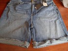 Lee Bermuda Jean Shorts Women 20m Deep Dyed Blue Denim  Inseam Mid Rise Nwt 