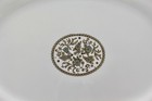 Wedgwood Fine Bone China Agincourt Blue   Gold 15  Oval Serving Platter - Mint