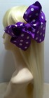 2 Pcs 7  Purple Polka Dots Big  Lady Girl Large Jumbo Clip Hair Bow Ribbon  