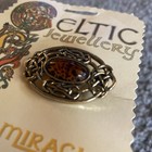 New Brown Spotted Gem Stone    celtic    Brooch Miracle Jewellery Irish Scottish
