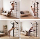 Swedish Ladder Stall Bar With Pull   up Bar   Dip Bar 440 Lbs Capacity
